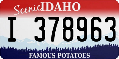 ID license plate I378963