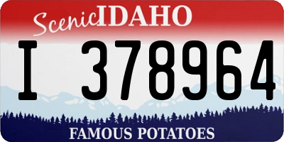 ID license plate I378964