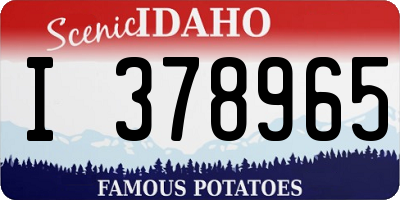 ID license plate I378965