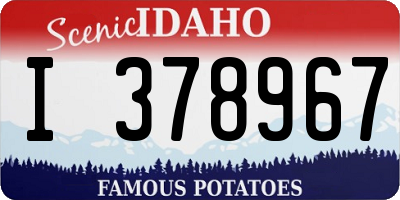 ID license plate I378967
