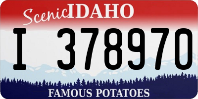 ID license plate I378970
