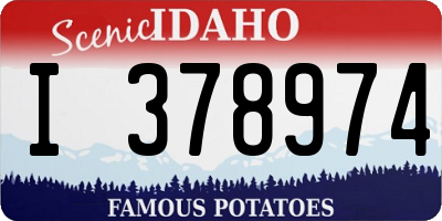 ID license plate I378974