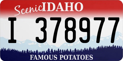 ID license plate I378977