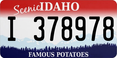 ID license plate I378978