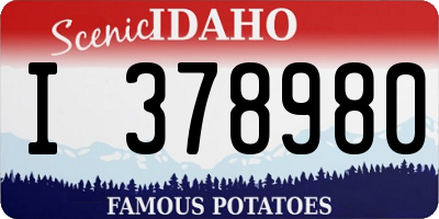 ID license plate I378980