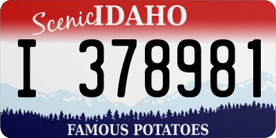 ID license plate I378981