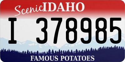 ID license plate I378985