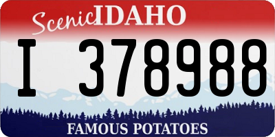 ID license plate I378988