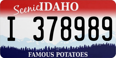 ID license plate I378989