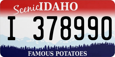 ID license plate I378990