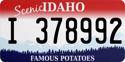 ID license plate I378992