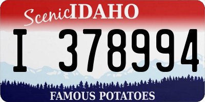ID license plate I378994