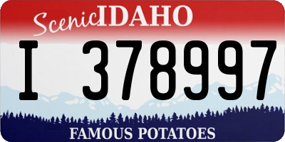 ID license plate I378997