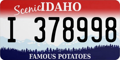 ID license plate I378998