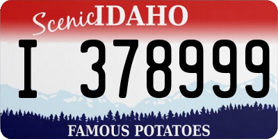 ID license plate I378999