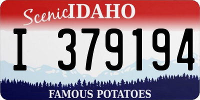 ID license plate I379194