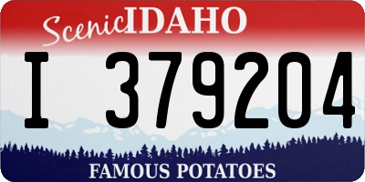 ID license plate I379204