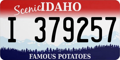 ID license plate I379257