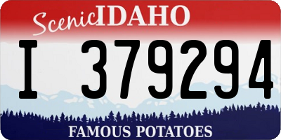 ID license plate I379294