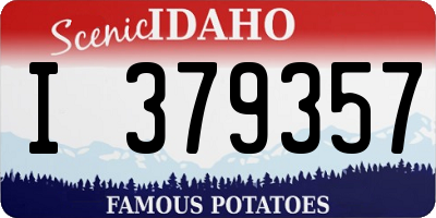 ID license plate I379357