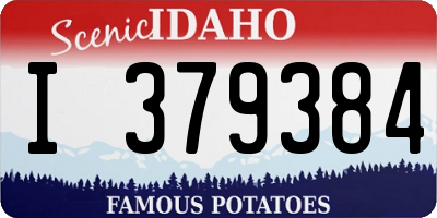 ID license plate I379384
