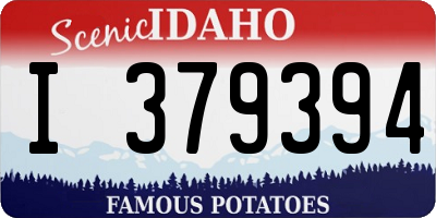 ID license plate I379394