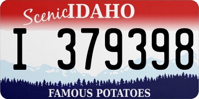 ID license plate I379398