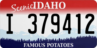 ID license plate I379412