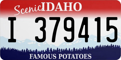 ID license plate I379415