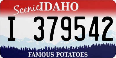 ID license plate I379542