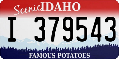 ID license plate I379543