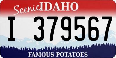 ID license plate I379567