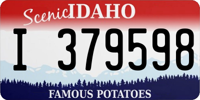 ID license plate I379598