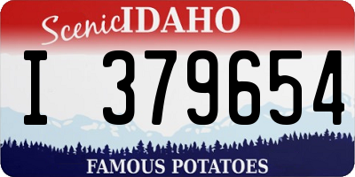 ID license plate I379654