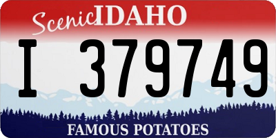 ID license plate I379749
