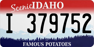 ID license plate I379752