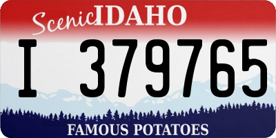 ID license plate I379765