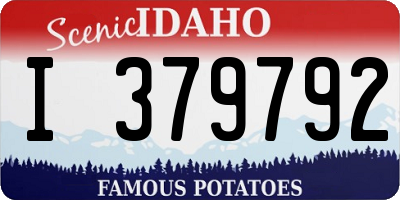 ID license plate I379792