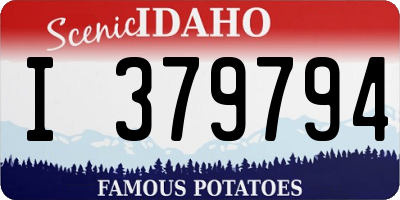 ID license plate I379794