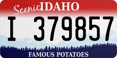 ID license plate I379857