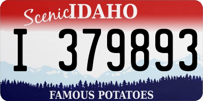 ID license plate I379893
