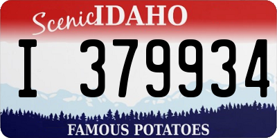 ID license plate I379934