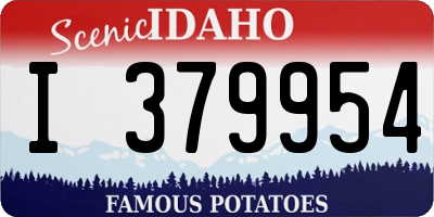 ID license plate I379954