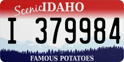 ID license plate I379984