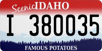 ID license plate I380035
