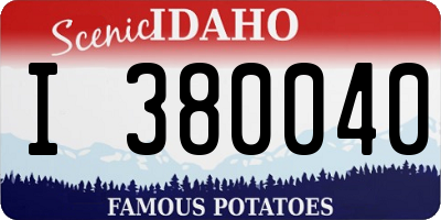 ID license plate I380040