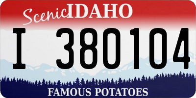 ID license plate I380104