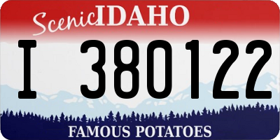 ID license plate I380122