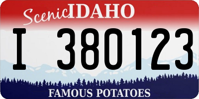 ID license plate I380123