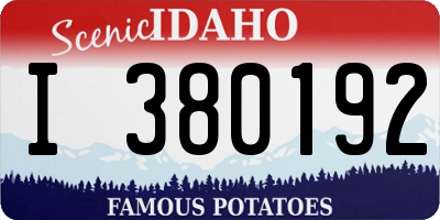 ID license plate I380192